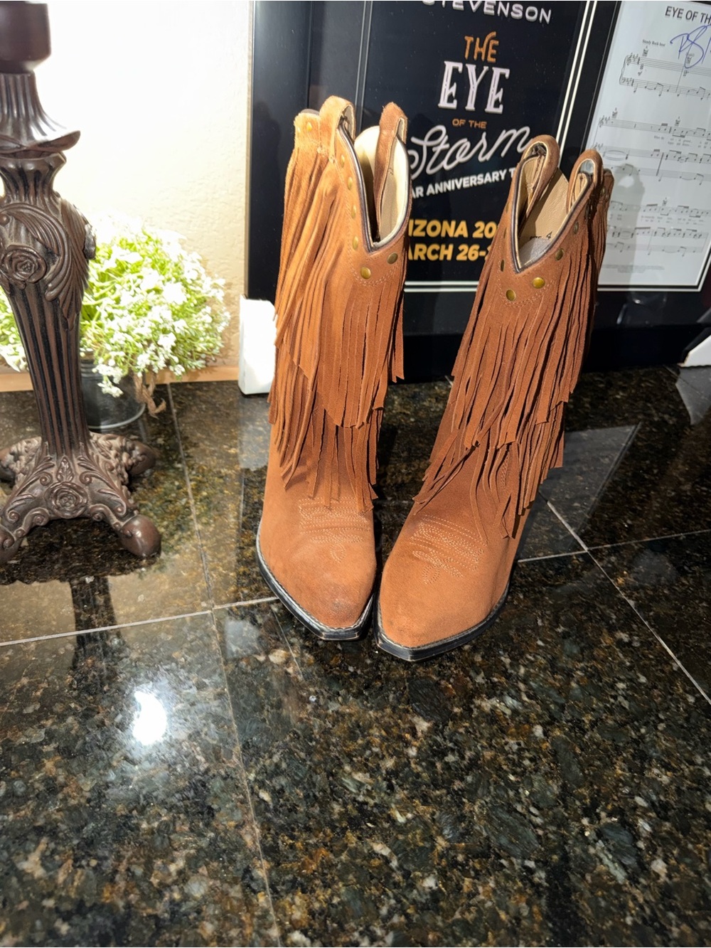 Shyanne Rust Suede Fringe Western Boot
